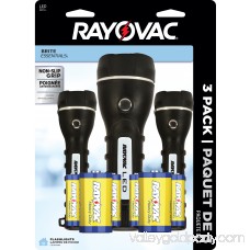 Rayovac Brite Essentials 2AA & 2D LED Robust Rubberized 3-Pack BER2AA2D-B3TA 565576698